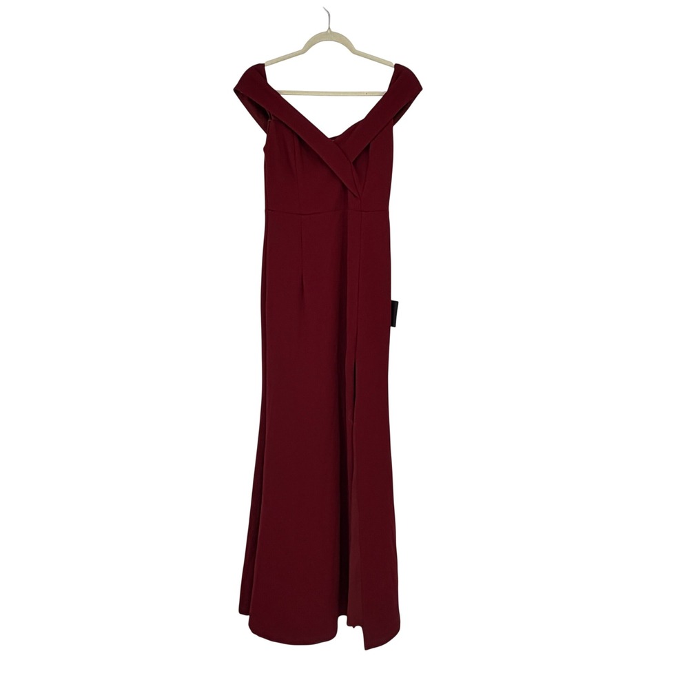 Lulus Burgundy Off the Shoulder Maxi Dress Size M Red Formal Evening Gown NWT